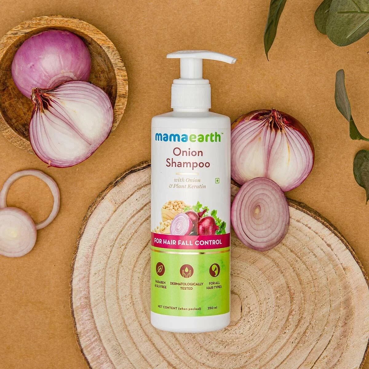 Mamaearth Onion Hair Fall Shampoo for Hair Growth & Hair Fall Control 250ml thumbnail