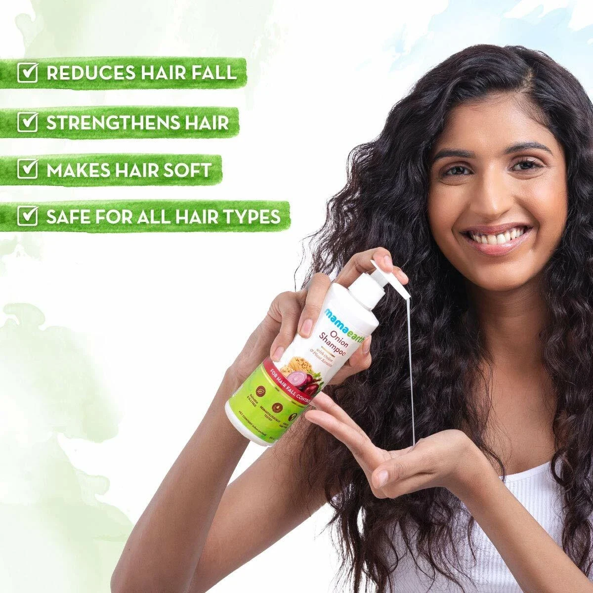 Mamaearth Onion Hair Fall Shampoo for Hair Growth & Hair Fall Control 250ml thumbnail